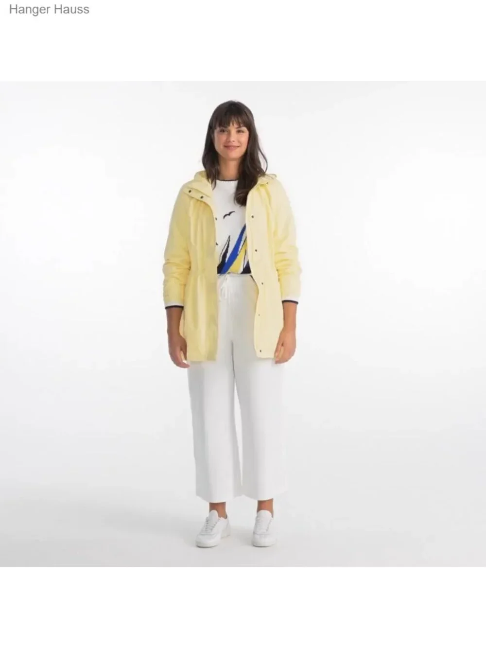 Lands' End Women's Packable Waterproof Raincoat Windproof Hooded Jacket
